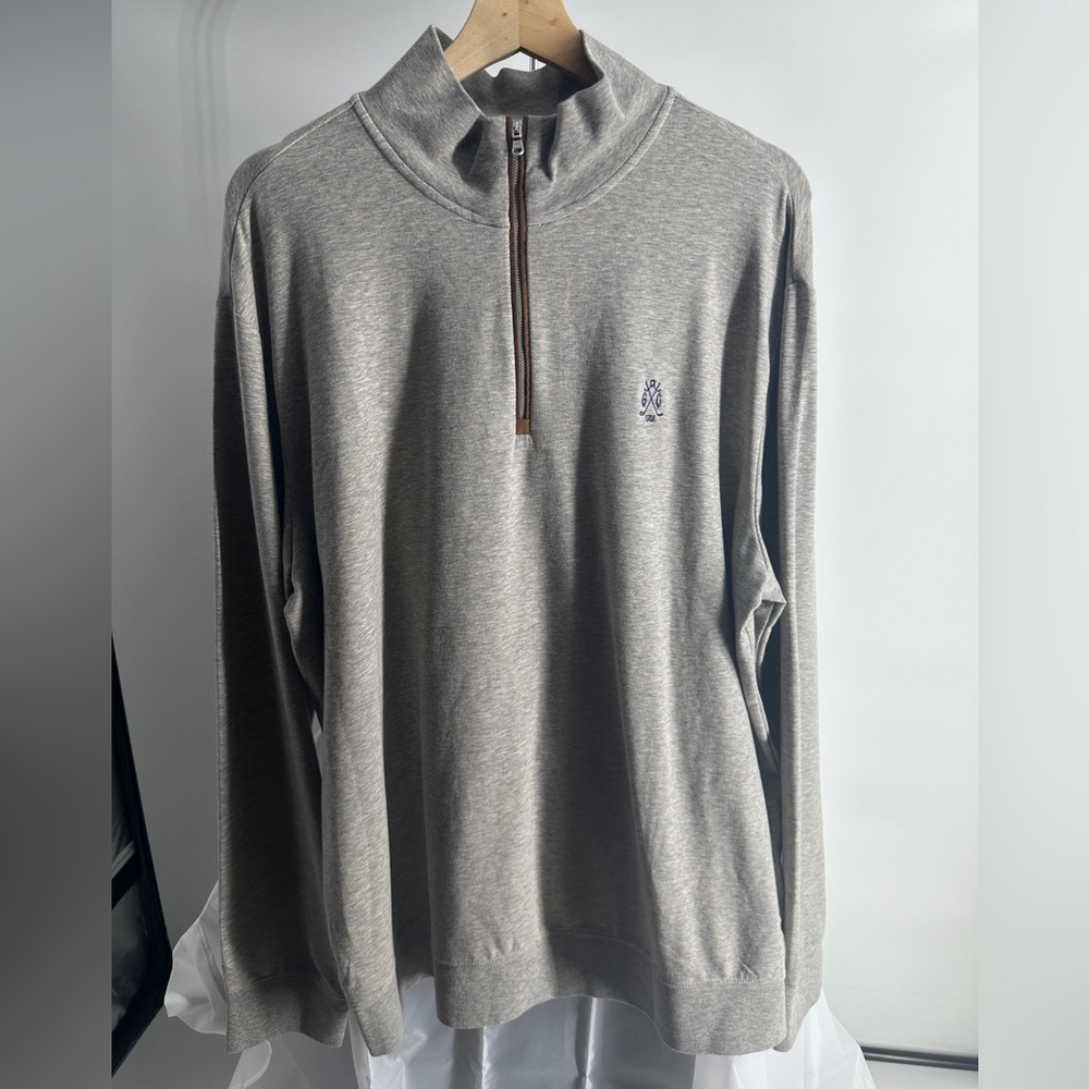 NWT Polo golf Ralph Lauren gray cotton blend quarter zip sweater